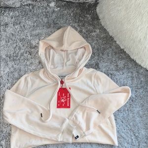 Velvour True Religion Cream Crop Hoodie